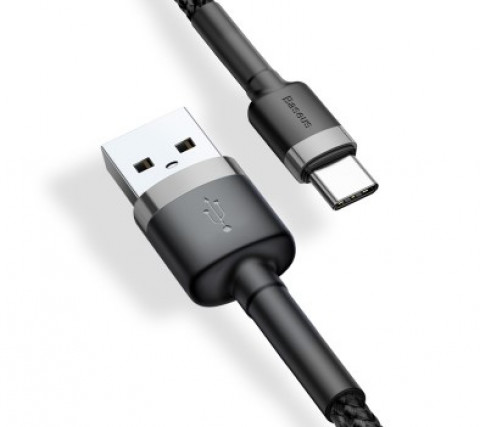 BASEUS KABEL USB-C CAFULE CATKLF-UG1 2A 3M CZARNY - Galeria zdjęcie 3