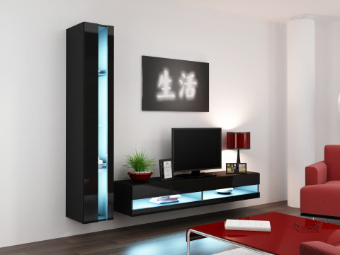 Zestaw meblowy VIGO NEW 8 czarny/czarny połysk - Galeria zdjęcie 1