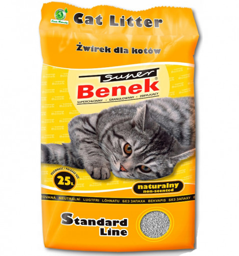 CERTECH Super Benek Standard Naturalny - żwirek dla kota zbrylający 25 l (20 kg) - Galeria zdjęcie 1