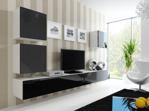 Zestaw meblowy VIGO 22 biały/czarny połysk - Galeria zdjęcie 1