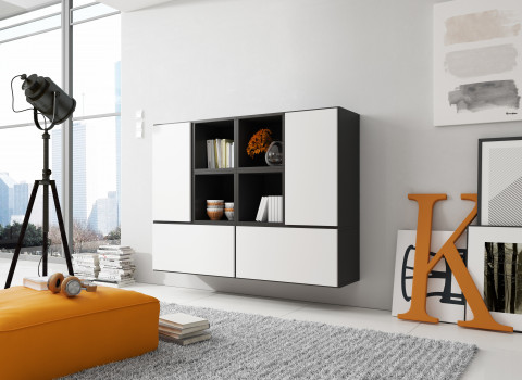Zestaw meblowy ROCO 19 czarny/czarny/biały - Galeria zdjęcie 2