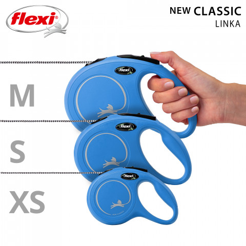 FLEXI New Classic S niebieska - automatyczna smycz dla psa - 5m - Galeria zdjęcie 3