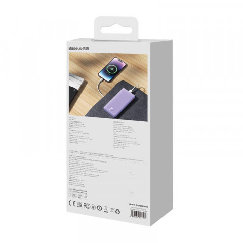 BASEUS POWERBANK AIRPOW 10000MAH 20W (FIOLETOWY) - Galeria zdjęcie 10