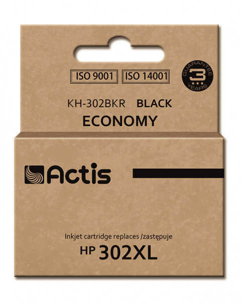 Actis KH-302BKR Tusz do drukarki HP, Zamiennik HP 302XL F6U68AE; Standard; 15 ml; czarny. - Galeria zdjęcie 1