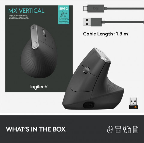 MYSZ LOGITECH MX Vertical Advanced Ergo Graphite - Galeria zdjęcie 9