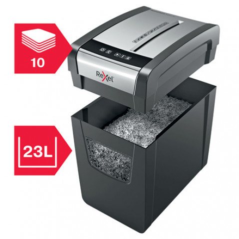Rexel Niszczarka Momentum X410-SL Slimline, 10 kartek, 23 l kosz - Galeria zdjęcie 6