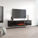 Szafka RTV LUXE 182,6x34,5x37,5 czarny/czarny połysk + czarny kominek - Galeria zdjęcie 2