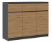 Komoda 3D3S 120x40xH97 antracyt/artisan - Galeria zdjęcie 1