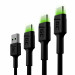 GREEN CELL ZESTAW KABLI 3X USB-USB-C 0,3/1,2/2M - Galeria zdjęcie 2