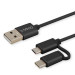SAVIO KABEL 2W1 USB-MICRO USB/TYP C 2.1A 1M CL-128 - Galeria zdjęcie 2