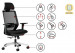 Ergonomiczny fotel biurowy SPECTRUM czarny - Galeria zdjęcie 4