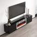 Szafka RTV LUXE 182,6x34,5x37,5 czarny/czarny połysk + biały kominek - Galeria zdjęcie 4