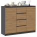 Komoda 2D4S 120x40xH97 antracyt/artisan - Galeria zdjęcie 3