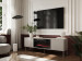Szafka RTV EF + kominek czarny TRESSE 180x40x54,5 kaszmir mat - Galeria zdjęcie 3