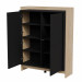 Komoda PORTO 100x38x130 dąb/czarny - Galeria zdjęcie 2