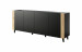 Komoda FARO 200x42x82 czarny mat + dąb craft - Galeria zdjęcie 1