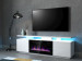 Szafka RTV EVA z kominkiem elektrycznym 180x40x52 biały/biały połysk - Galeria zdjęcie 2