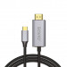 SAVIO KABEL USB-C DO HDMI 2.0B, 2M, SREBRNO-CZARNY - Galeria zdjęcie 1