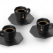 Bialetti Zestaw 4 filiżanek z podstawką - Czarny z miedzianym logo - Galeria zdjęcie 3