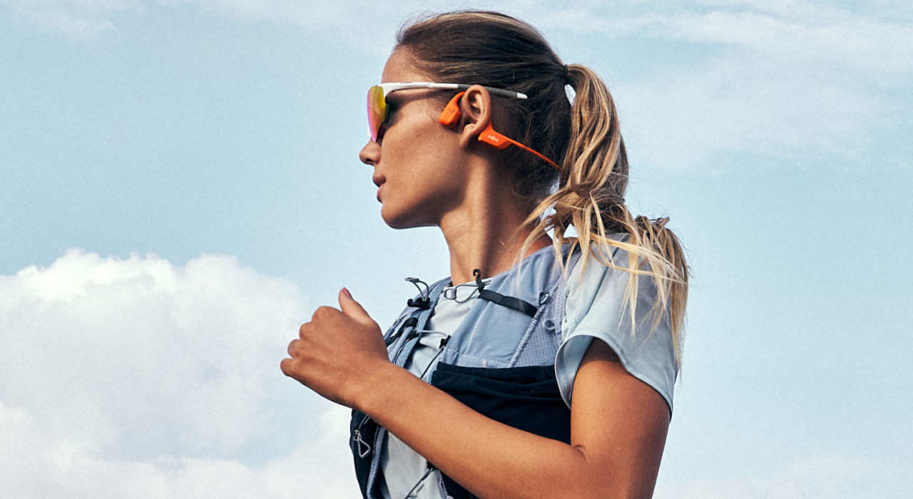 Słuchawki bezprzewodowe kostne Shokz Openrun Pro 2 USB-C pomarańczowe - zdjęcie 5