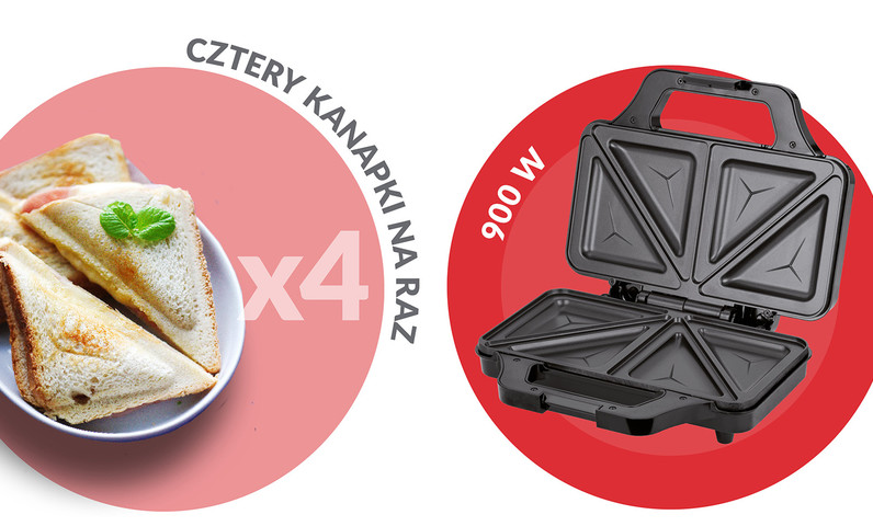 Opiekacz do kanapek MPM MOP-47 czarny - zdjęcie 2