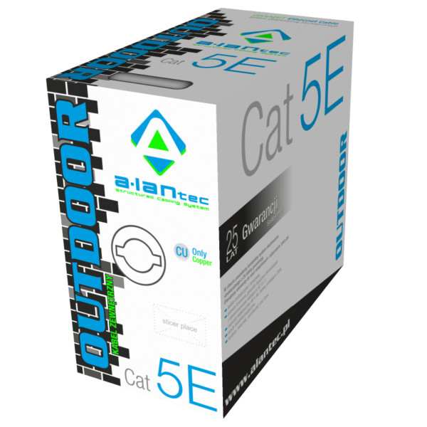 ALANTEC kabel UTP kat.5e PE KIU5OUTZ305 305m OUTDOOR ŻELOWANY czarny - zdjęcie 1