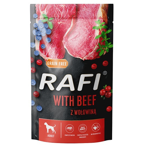 DOLINA NOTECI Rafi z wołowiną, borówką i żurawiną - mokra karma dla psa - 500 g - zdjęcie 1