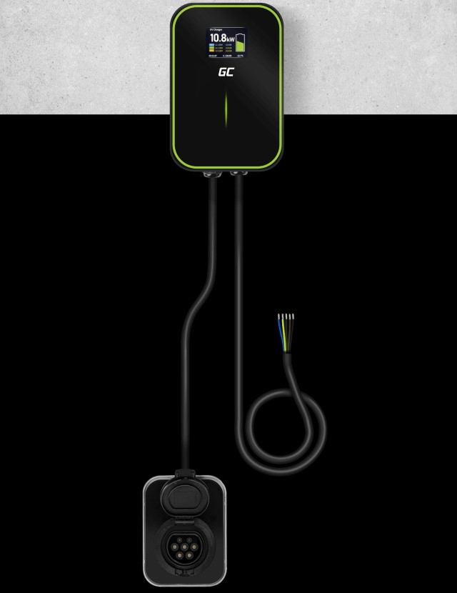 Ładowarka Green Cell Wallbox EV PowerBox 22kW z gniazdem i RFID - zdjęcie 1