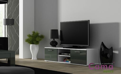 Szafka RTV SOHO 180 biały/ szary połysk - zdjęcie 1
