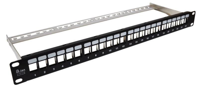 ALANTEC patch panel 19", 1U, 24 porty, niewyposażony ( na keystony) - zdjęcie 1