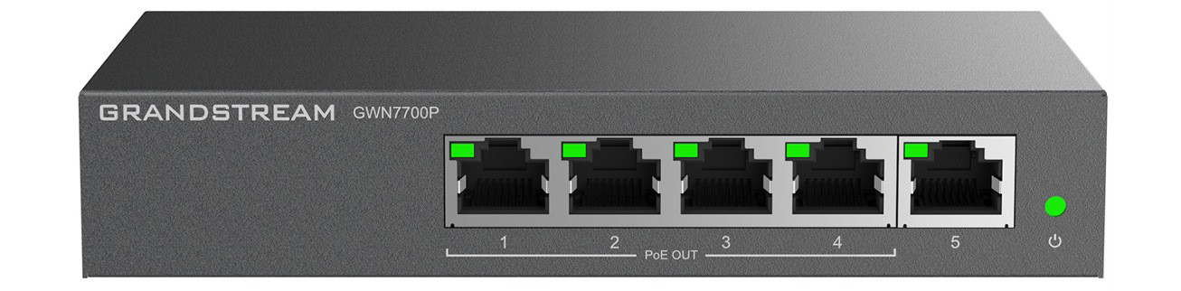 Switch Grandstream PoE GWN7700P (4x PoE do 1000; 1x do 1000Mpbs) - zdjęcie 1