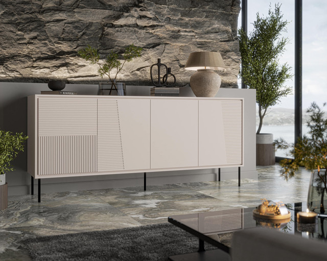 Komoda 4D ABI 200x45x88 kaszmir mat - zdjęcie 1