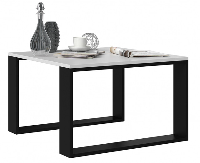 Stolik MODERN MINI 67x67xH40 biały/czarny - zdjęcie 1