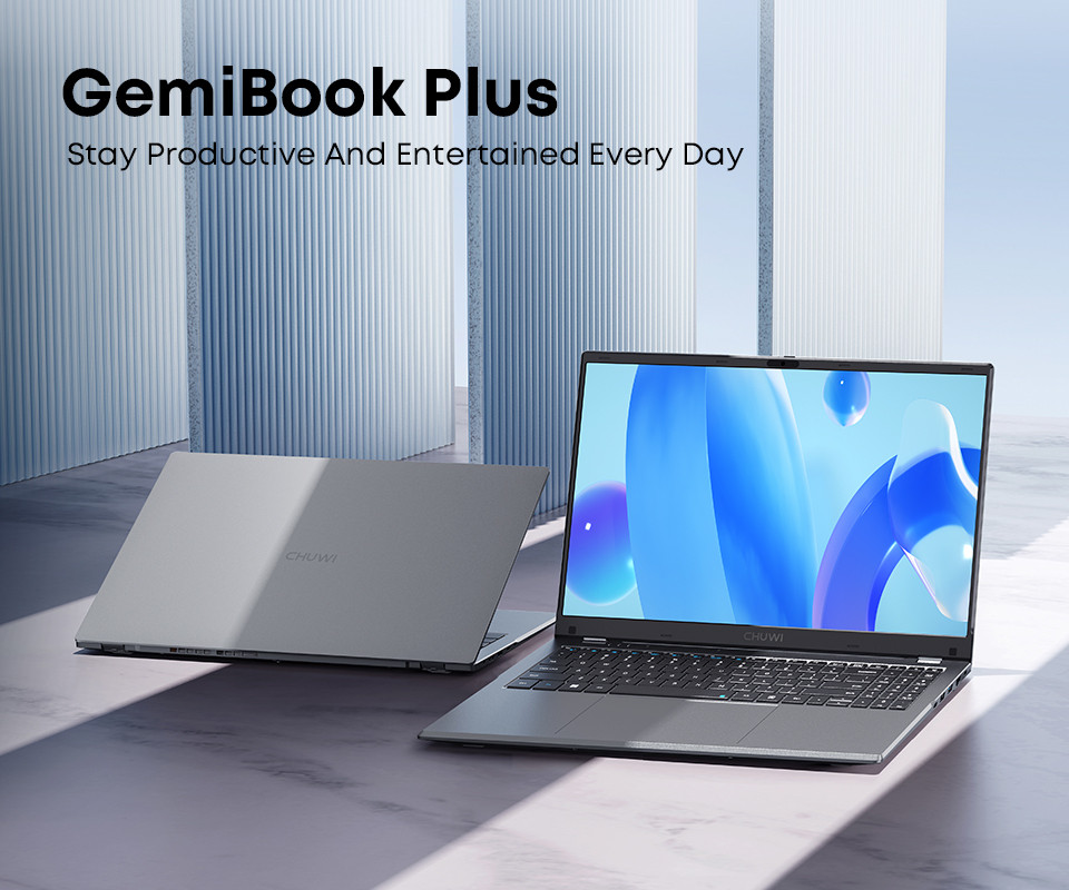 Laptop Chuwi GemiBook-Plus-K2 N150/15.6" FHD (1920x1080) AntiGlare/16GB/SSD 512GB/BT/LAN/Win 11 Gray - zdjęcie 1