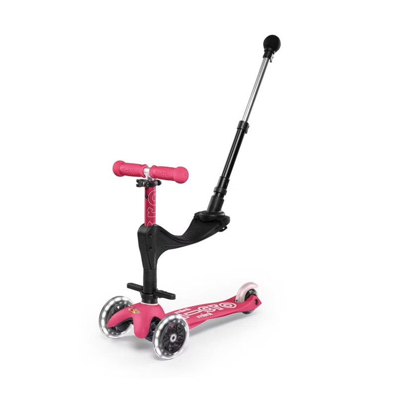 Micro Hulajnoga Mini 3w1 Deluxe Plus LED pink - zdjęcie 1