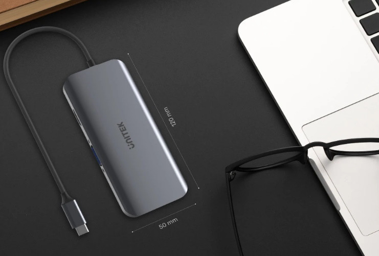 UNITEK HUB USB-C 3XUSB 3.1, PD, HDMI, SD, VGA RJ45 - zdjęcie 1