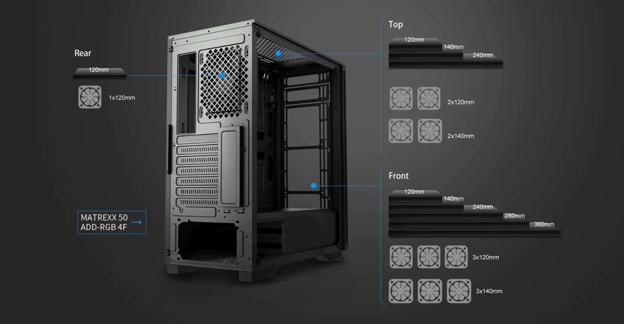 Obudowa DeepCool MATREXX 50 ADD-RGB 4F (DP-ATX-MATREXX50-AR-4F-NE) - zdjęcie 5