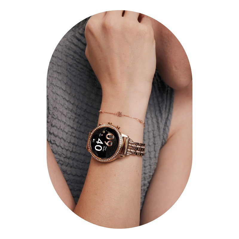 Smartwatch damski Manta Diamond Lusso srebrny + bransoletka YES - zdjęcie 1