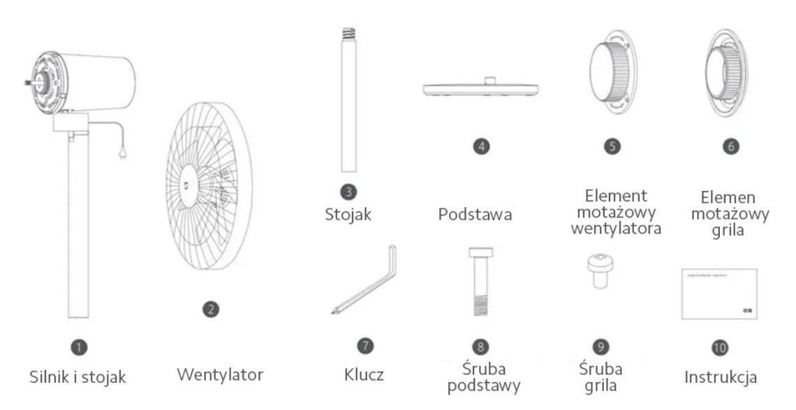 Wentylator podłogowy Xiaomi Mi Smart Standing Fan 2 Lite (1C) biały - zdjęcie 6