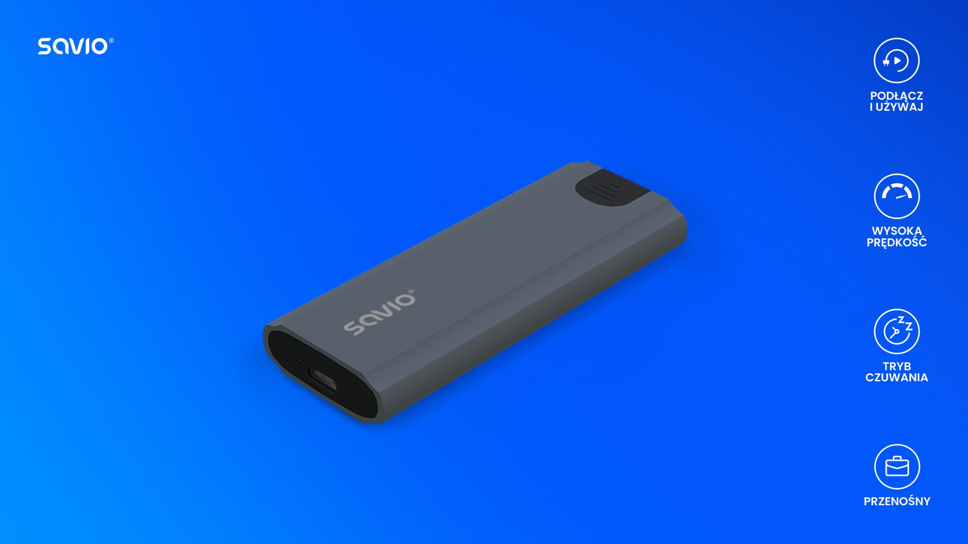 SAVIO OBUDOWA NA DYSK ZEWN. M.2 SSD NVME USB AK-67 - zdjęcie 2