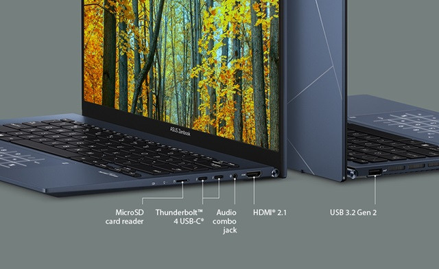 ASUS Zenbook 14 OLED UX3402VA-KN593X i7-13700H 14.0" 2.8K 90Hz 400nits Glossy 16GB LPDDR5 SSD1TB Intel Iris Xe Graphics WLAN+BT Cam1080p Backlit Keyboard 75WHrs Win 11 Pro Ponder Blue - zdjęcie 21