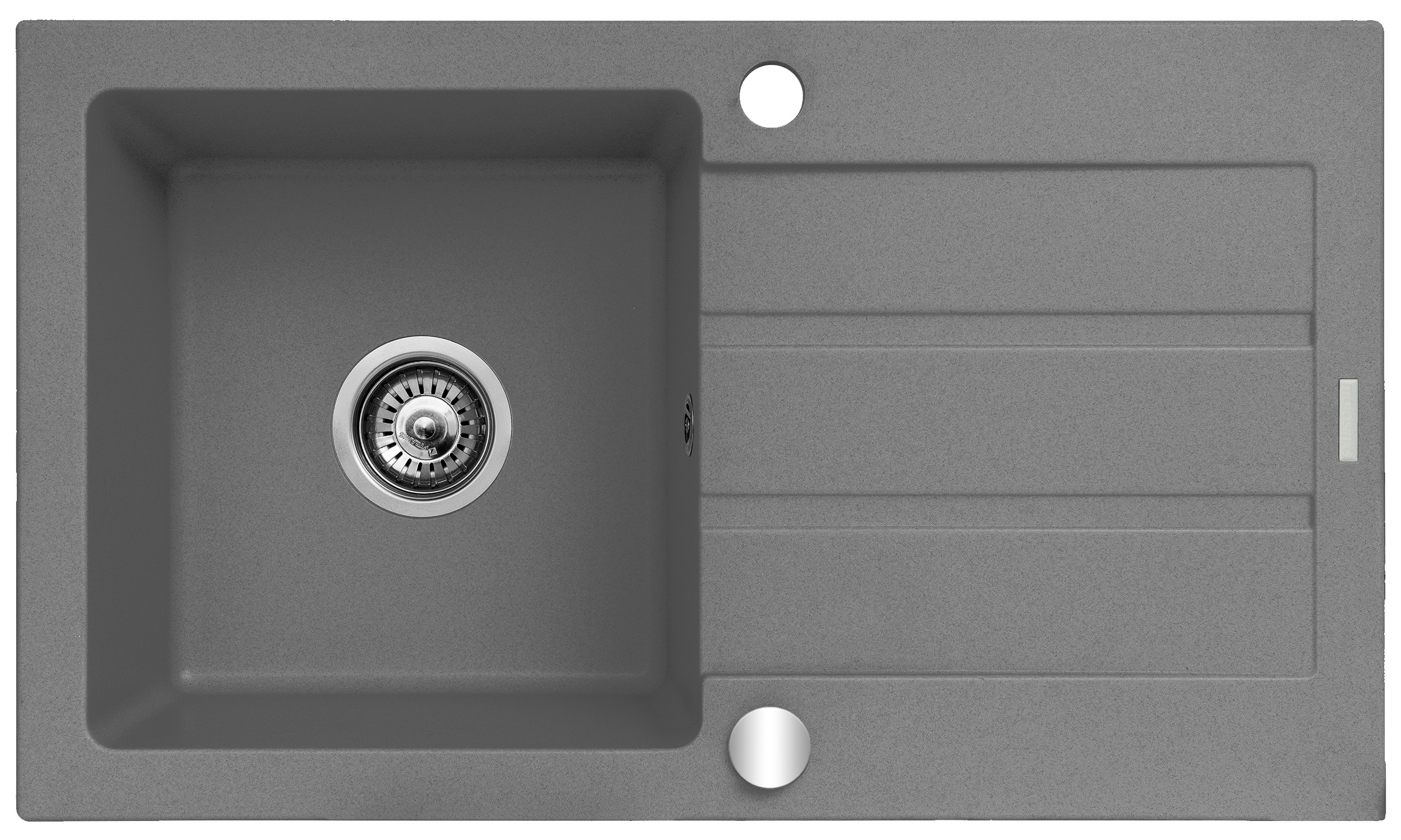 Zlewoz. MAIDSINKS Promo 76x44 1B 1D szary beton - zdjęcie 1