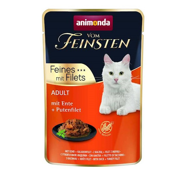 ANIMONDA vom Feinsten Kaczka, filet z indyka - mokra karma dla kota - 85 g - zdjęcie 1