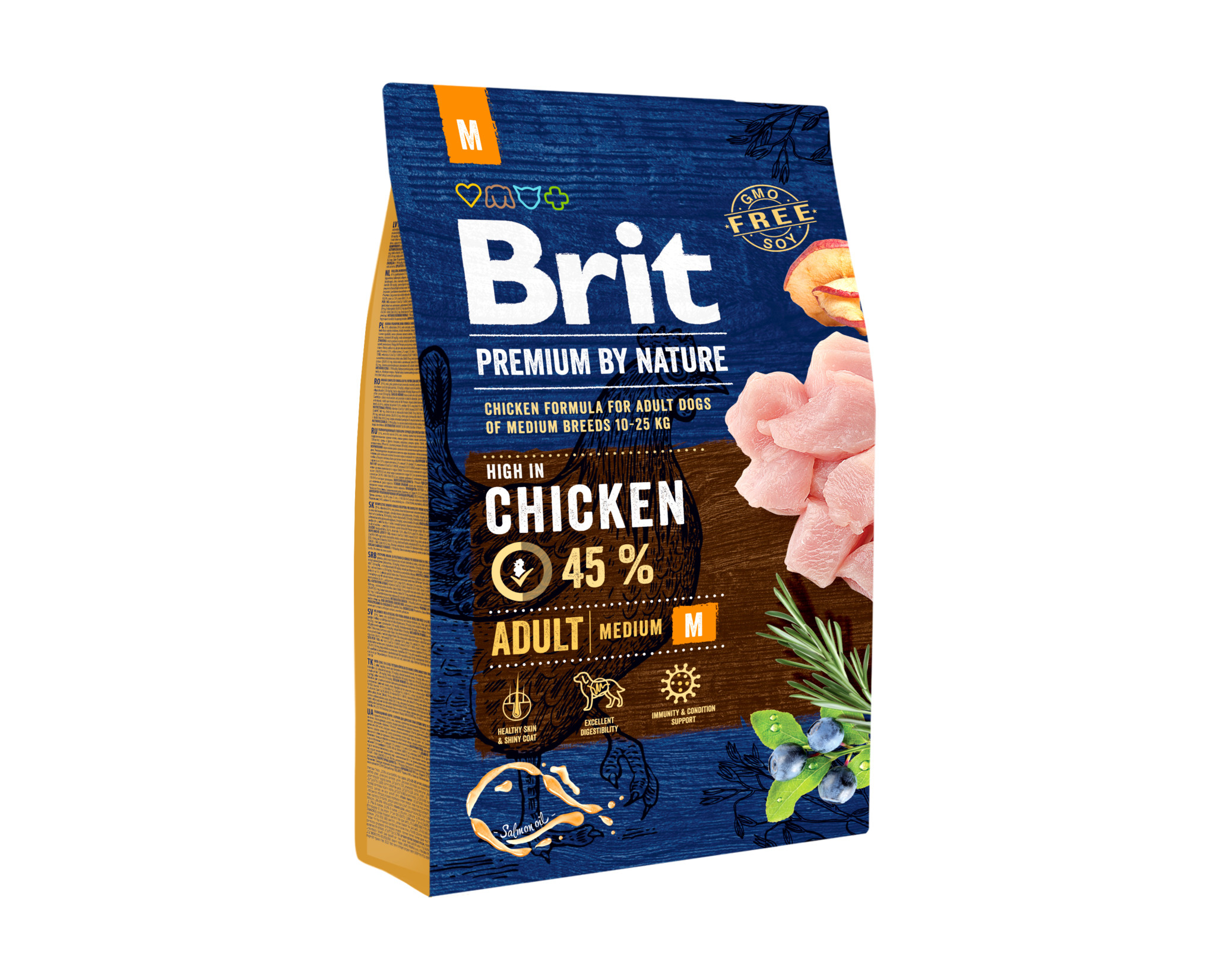 BRIT PREMIUM BY NATURE Adult M - sucha karma z kurczakiem dla psów dorosłych ras średnich - 8 kg - zdjęcie 1