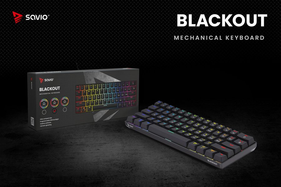 SAVIO KLAWIATURA MECHANICZNA BLUE OUTEMU BLACKOUT - zdjęcie 1