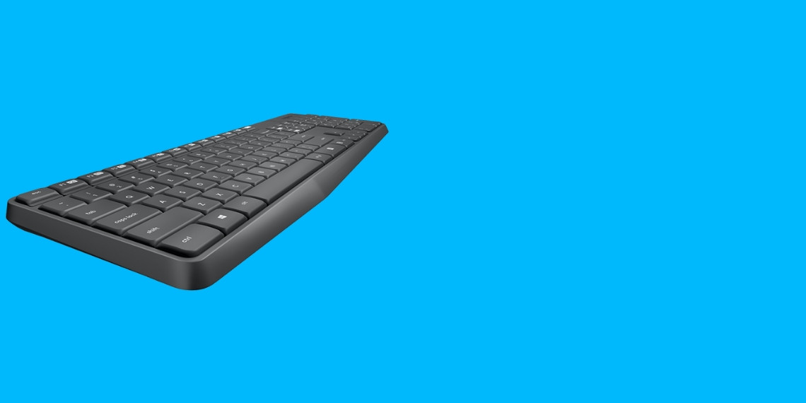 Klawiatura + Mysz Logitech MK235 bezprzewodowa, szara, us - zdjęcie 2
