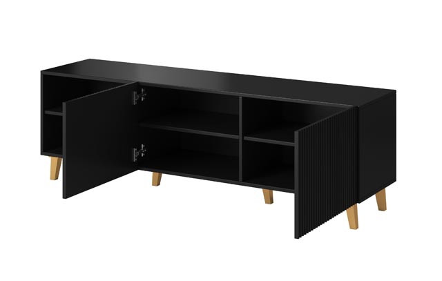 Szafka RTV PAFOS 150x40x52 czarny mat - zdjęcie 4