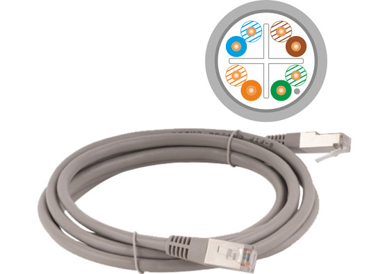 Patchcord STP Alantec KKS6SZA10 ( RJ45 - RJ45 kat.6 10m szary ) - zdjęcie 1