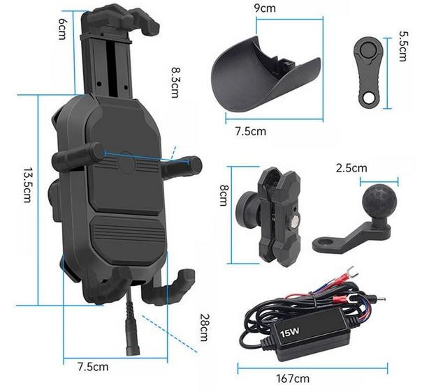 Uchwyt na telefon i ładowarka indukcyjna FreedConn MC29 15W + USB - zdjęcie 2