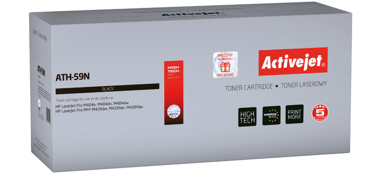 Activejet ATH-59N Toner (zamiennik HP 59A HP59A CF259A; Supreme; 3000 stron; czarny) z chipem monitorującym poziom tonera. Zalecamy wyłączenie aktualizacji oprogramowania drukarki. - zdjęcie 6